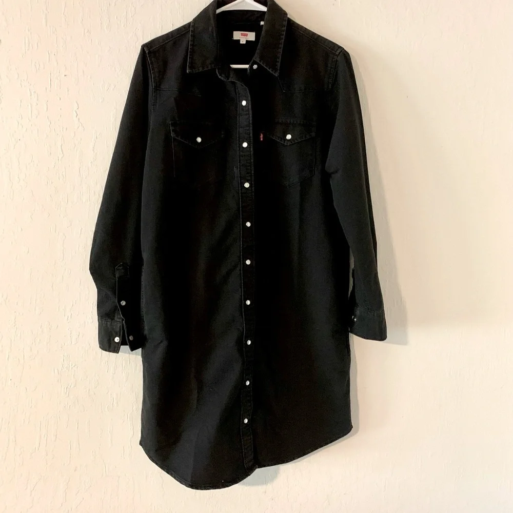 Levi’s lil’ bit country iconic denim western shirt dress - Picture 3 of 8